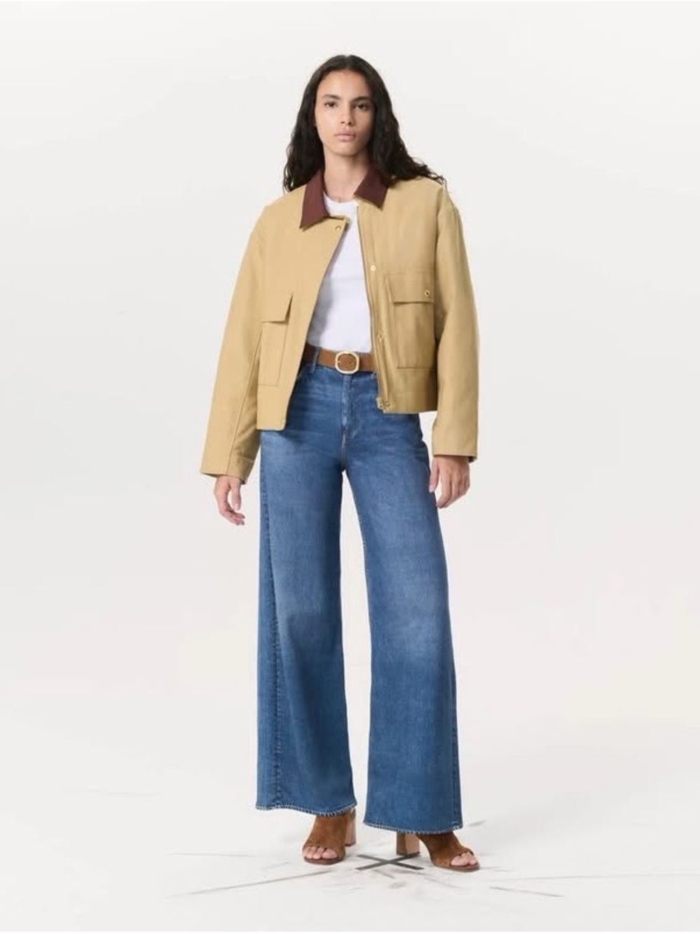 rag & bone Blue Wide-Leg Denim Pants